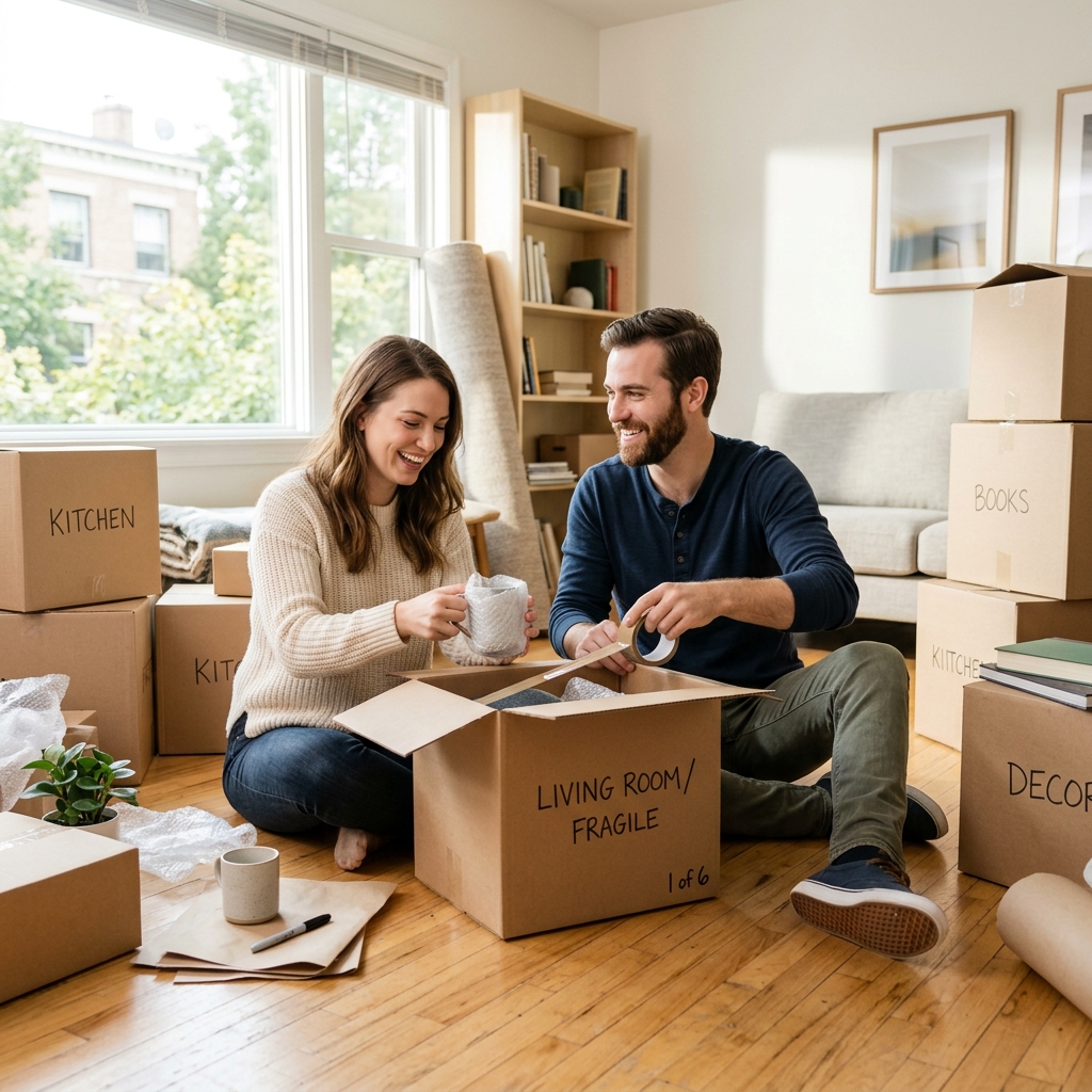 Couple moving
